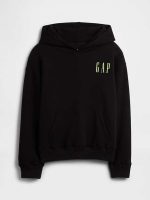 Kids Relaxed Gap Graphic Black Hoodie