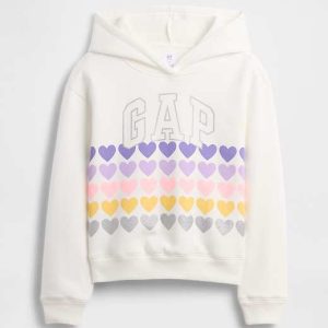 Kids Relaxed Gap Logo White Hoodie