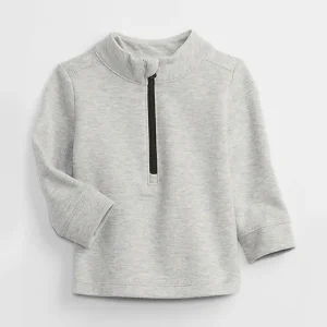 GapFit Gap Half-Zip Sweatshirt Gray And White MarlGray And White Marl